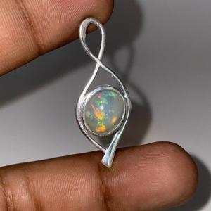 จี้โอปอลสีเงินสเตอร์ลิงสไตล์วินเทจจี้โอปอลจากเอธิโอเปียนสีเงินแท้925สำหรับผู้ชายผู้หญิงเด็กส่วนใหญ่เป็นโลหะผสม - Product Image 3