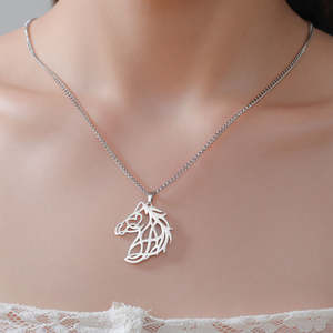 Pendentif Tête de Cheval en Argent Sterling 925 Plaqué Or 14K avec Moissanite, Bijou Animal pour Femmes et Hommes - Product Image 4