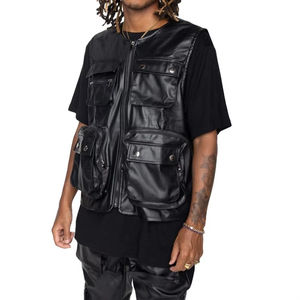 Nuevo precio al por mayor de calidad superior Super Rider Chaleco de cuero genuino Chaleco de motocicleta Chaleco de cuero de motorista para hombres - Product Image 3