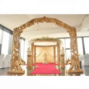 Impressive Vintage Modern Professional Wedding Golden Fiber Mandap <b>Canopy</b> Hot Selling <b>Sale</b> USA Elegant Indian Wedding Stage DST - Product Image 1