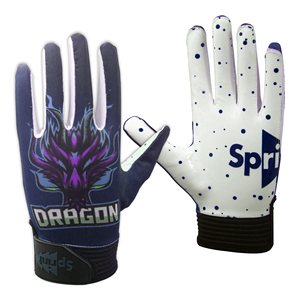 ถุงมือหนังรับอเมริกันฟุตบอลพิมพ์ลายโลโก้ออกแบบได้ตามต้องการ - Product Image 1