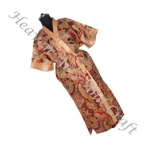 KL014 2024 Spring <b>Women</b> Vintage Sari Kimono Long Sleeve Stylish Multi Color Beach Wear Long Vintage Silk Vintage Sari Kimono - Product Image 1