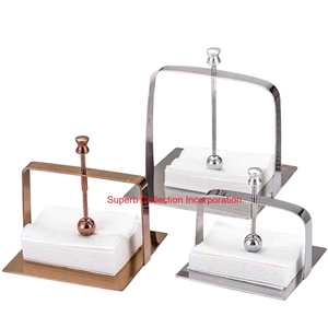 Modern Stainless Steel Napkin Holder With <b>Weighted</b> <b>Arm</b> Elegant Square Metal Tissue Dispenser For Dining Table And Kitchen - Product Image 4