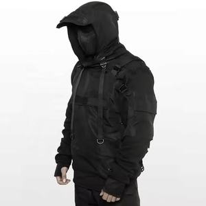OEM No Strings Heavy Cotton Black Hoodie Wind Breaker Multiple Poches Jacket Men Clothing Custom Mens Hoodies & Sweatshirts - Product Image 3
