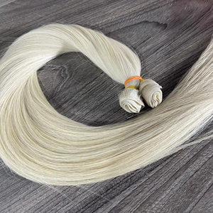 Artículo caliente 2024 Genius Weft Hair Extension 50 cm Platinum Color 100% Virgin Cabellos vietnamitas - Product Image 1