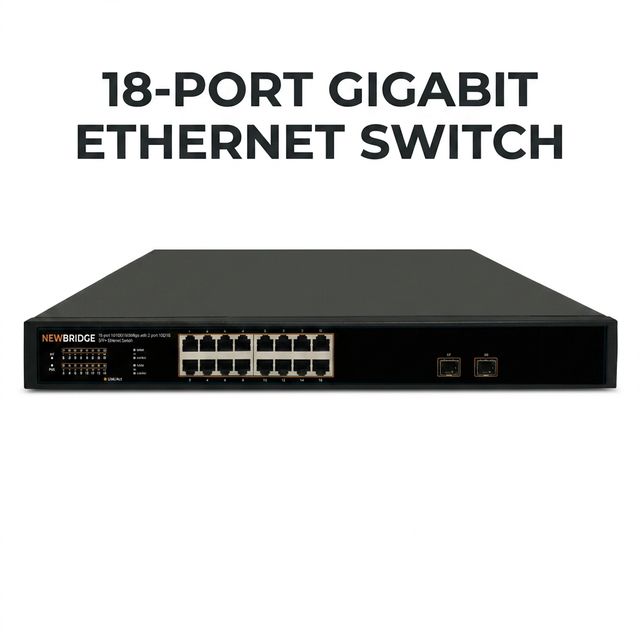 Wholesale Fast 18-Port Gigabit Switch with 2 SFP Uplink Fiber Ports Plug and Play Stackable 36Gbps Capacity 19" Rack Mount