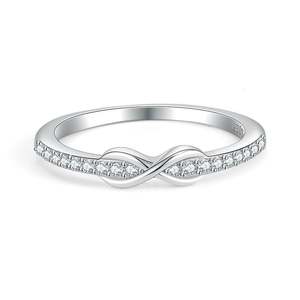 Anillo de Promesa Infinito de Plata de Ley Bañado en Rodio Jeulia con Zirconia de Corte Cojín - Product Image 2