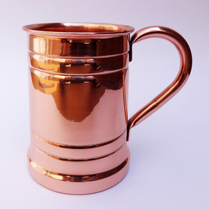 Artisanat indien à bas prix tasse en cuivre poli en relief avec poignée en cuivre pour l'eau potable avec finition de haute qualité - Product Image 5