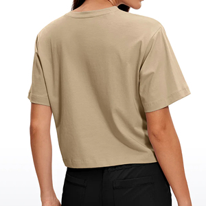 เสื้อยืดแขนสั้นของผู้หญิงเสื้อยืดผ้าโพลีเอสเตอร์แห้งเร็วใส่สบายใส่โลโก้ตามสั่งได้ตามต้องการ - Product Image 5