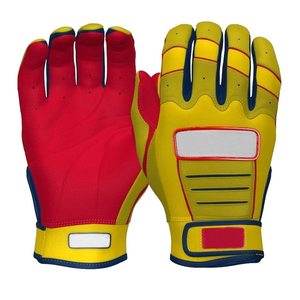 Custom Color Leather Batting Gloves with Padded Design Hook and Loop Closure Comfortable Durable for Training Unisex Adult Left - Product Image 3