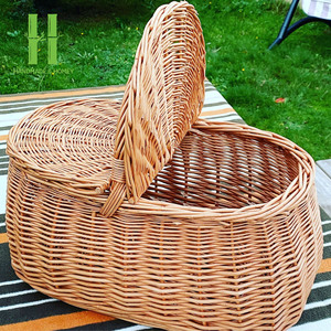 BEST SELLER Wicker <b>Hamper</b> <b>Baskets</b> for Outdoor Camping High Quality Hand Woven Natural Rattan <b>Picnic</b> <b>Baskets</b> Made In Vietnam - Product Image 2