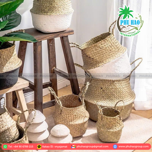 TOP SEARCH Pot en jonc de mer rustique fait à la main du Vietnam ajoutant une touche de nature à votre décoration intérieure - Product Image 5