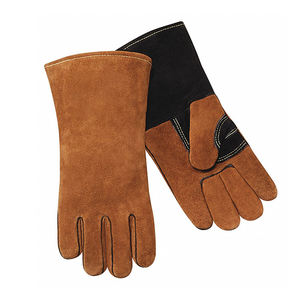 Trabajo de construcción Venta al por mayor Guantes de soldadura de cuero dividido de vaca resistentes al calor Guantes de cuero de Pakistán - Product Image 3
