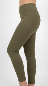 <b>Women</b> High Waist <b>Khaki</b> Moss Gym <b>Leggings</b> Custom OEM Compression Yoga Pants Fitness Activewear - Product Image 3