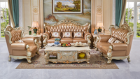 Canapé carré en cuir de luxe européen double face sculpté à la main avec rembourrage en éponge de haute qualité pour salon, hôtel, villa