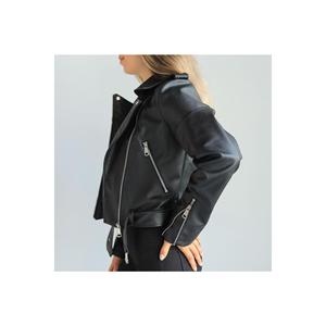Giacca in pelle con cerniera da donna