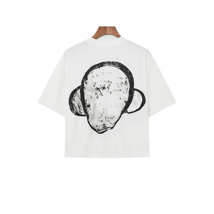 100% Cotton Men's Oversized Crew Neck <b>T</b>-<b>Shirt</b> Customised Boxy Cropped <b>Thick</b> Bottom Short Blank Vest Solid Loose Fit Print Design - Product Image 4