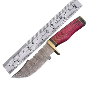 Couteau de chasse à lame fixe en acier Damas de qualité industrielle, fait main, avec fourreau en cuir et manche en bois de cerf, fabriqué au Pakistan, taille personnalisée, OEM - Product Image 2