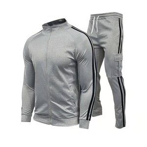 Survêtement de jogging imprimé de coupe régulière pour hommes, logo personnalisé écologique, sweat-shirt de course 2 pièces en polyester avec fermeture à glissière pour l'hiver 100% - Product Image 2