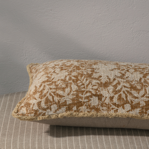 Funda de cojín con estampado de bloques Premium, diseño Floral bohemio, hecha a mano, algodón ecológico, funda de almohada estampada a mano, 12x20 - Product Image 5