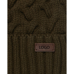 Gorro de Invierno Unisex al por Mayor con Logotipo Personalizado, de Punto Acrílico Acanalado, Transpirable, Impermeable, Ajustable, con Puño y Pompón, para Hombre y Mujer - Product Image 5