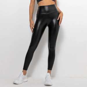 Custom <b>Leggings</b> for Women High Hip Tight Pu <b>Leather</b> Fashion Stitching Sports Run Fitness Yoga Pants Women's Pants 2026 - Product Image 3