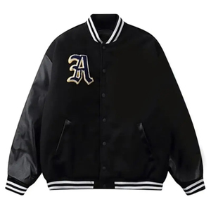 Latest Chenille Embroidery Customize Leather Sleeves <b>Bomber</b> College Baseball <b>Jacket</b> for <b>Men</b> Casual <b>Men</b> Streetwear <b>Varsity</b> <b>Jacket</b> - Product Image 6