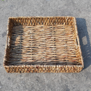 Plateau de service rond en jacinthe d'eau du Vietnam à prix abordable avec poignée, idéal pour le stockage alimentaire à la maison ou à l'hôtel – Vente en gros depuis le Vietnam - Product Image 2
