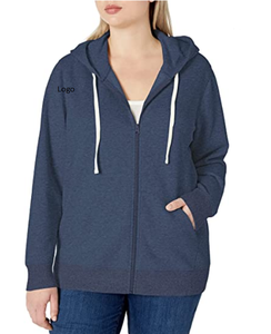 Femmes Hot French Terry Fleece Full-Zip Hoodie Plus La Taille Femmes Vêtements Casual hiver Surdimensionné vente entière stock disponible - Product Image 5