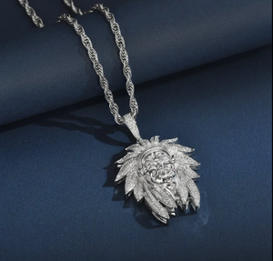 High Quality <b>Diamond</b> Hip Hop Jewelry Export Silver Plated Pendant with Rope Chain Iced Out Rapper Necklace for Unisex Use - Product Image 3