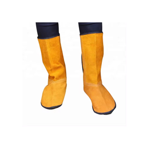 Cubierta de pie ignífuga para ropa de trabajo protectora de cuero dividido de piel de vaca resistente al calor para soldar polainas de cuero - Product Image 5