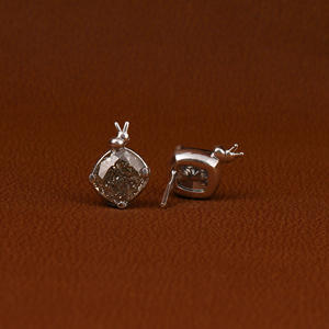 Pendientes de tuerca de lujo de oro macizo de 18 quilates, corte de cojín amarillo, Diamante cultivado en laboratorio, ajuste de Martini chapado en oro, regalo de cumpleaños romántico para - Product Image 3