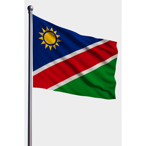 Drapeau personnalisé Namibie pour l'extérieur, impression numérique, polyester, soie, mât en aluminium pour l'assurance automobile, l'éducation, les agences de voyage - Product Image 1