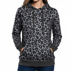 Sudadera con Capucha de Diseño Moderno para Mujer, Estampado de Leopardo, Nueva Colección, Manga Larga, Ropa de Invierno, Sudadera con Capucha para Mujer - Product Image 1