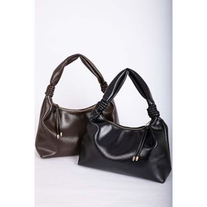 Elegante Bolso de Mano y Hombro Color Café con Detalle de Cordón, Accesorios de Ropa - Product Image 3