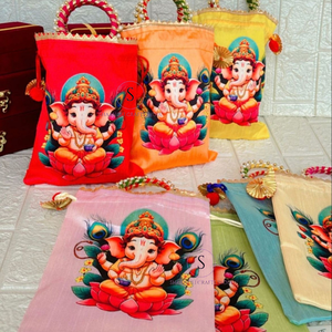 Nueva llegada 2024 diseñador Gotta Pati trabajo bolsos Ganesh Ji patrón diseñador bolsos para mujer para boda fiesta Haldi Decoración - Product Image 1