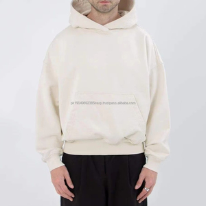 Custom logo fleece heavy <b>black</b> hoddies oversized unisex blank high quality thick 100% cotton cropped hoodie <b>men</b> - Product Image 2