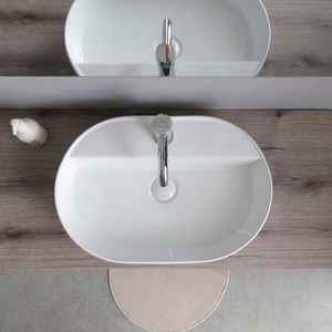 Mueble de Baño de Pared de Roble Fósil de 100 CM con Lavabo Ovalado Kos, Conjunto de Baño - Product Image 6