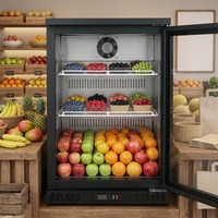 Mini-réfrigérateur compact moderne avec porte vitrée pour boissons, petit réfrigérateur électrique pour bureau d'accueil