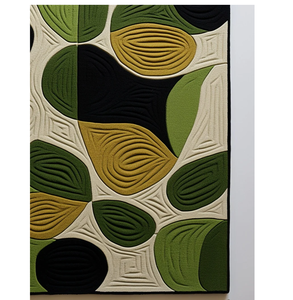 Tapis moderne abstrait géométrique en laine fait à la main tufté vert doux rectangulaire 4*6 9*12 tailles pour la maison, le bureau et le salon - Product Image 1