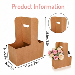 Gobelets à café à emporter au prix d'usine avec logo, emballage en papier kraft, porte-gobelet à <span class=keywords><strong>fleurs</strong></span> pour café à emporter - Product Image 3