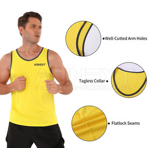 Vêtements de sport décontractés en tissu coton tricoté respirant pour hommes, débardeur grande taille fabriqué au Pakistan - Product Image 4