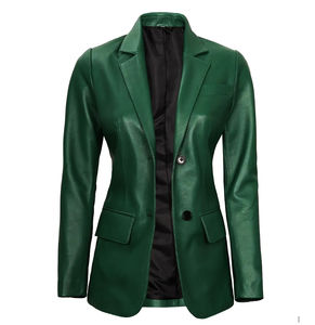 Blazer de cuero para mujer de alta calidad, resistente al agua, logotipo personalizado, color, precio bajo, chaqueta de cuero para mujer con nuevo diseño 2025 - Product Image 3