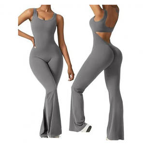 "Nouveau été femmes sport combinaison couleur unie u-cou Slim Fit mode décontracté une pièce tenue OEM ODM en gros" - Product Image 4