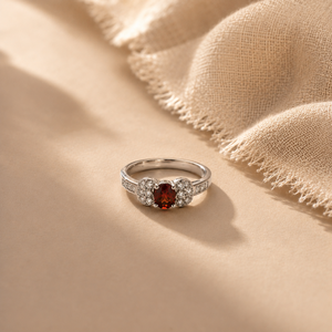 นาฬิกาแหวนประดับพลอยโกเมนทรงรัศมี - Product Image 4