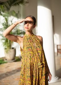 เดรสแม็กซี่สไตล์โบโฮสำหรับผู้หญิง, เดรสยาวสไตล์โบฮีเมียนประดับด้วยดอกไม้มีระบายเป็นชั้นๆเนื้อผ้าไหลน้ำหนักเบาโรแมนติกและน้ำหนักเบา - Product Image 6