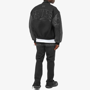 Chaqueta Universitaria Personalizada para Mujer, Transpirable, Ecológica, Bordado en Lana Negra, Resistente al Viento, Relleno de Algodón Tejido para Otoño e Invierno - Product Image 4