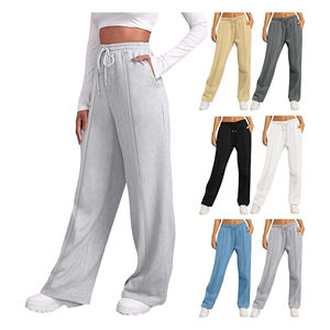 Jogger de survêtement pour femmes à taille haute personnalisé OEM Trendy Casual Winter Wear Soft Cotton Flat Front Pockets avec taille élastique - Product Image 3