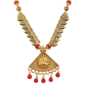 Triangle Ganesh en pierre de corail oxydé rouge pour les occasions de mariage - Product Image 3