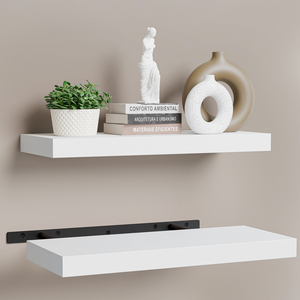 17&quot; 24&quot; 36&quot; Acacia Wood <strong>Floating</strong> <strong>Shelves</strong> Wall Mounted with Metal Bracket for Bathroom Home Decor Luxury Morden Hanging <strong>Shelves</strong> - Product Image 5